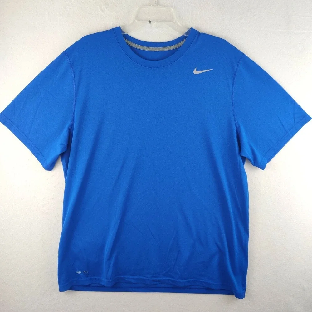Nike Dri-Fit Mens Extra Large Athletic Tee T-Shirt Blue XL‎